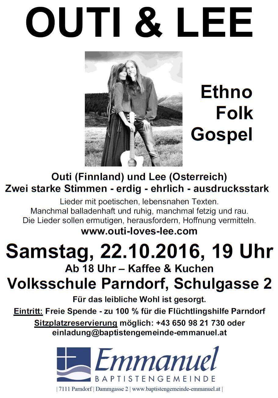 Benefizkonzert mit Outi & Lee