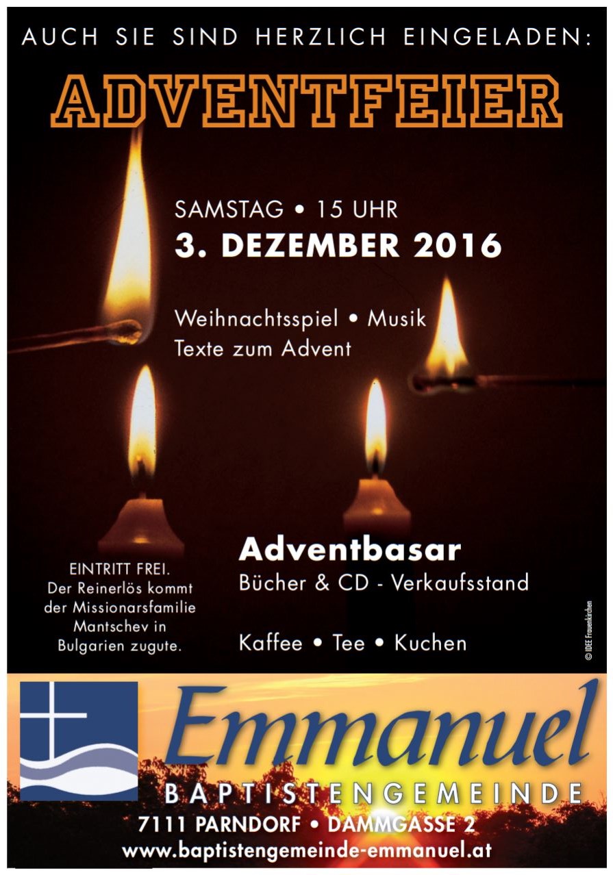 Herzliche Einladung zur Adventfeier 2016