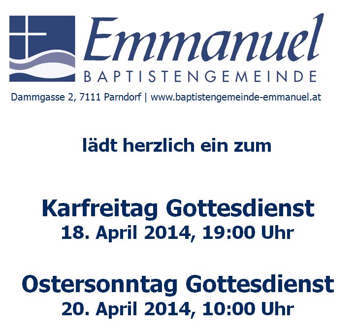 Gottesdienste zu Ostern 2014