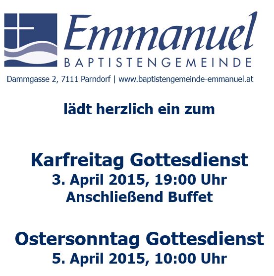 Gottesdienste zu Ostern 2015